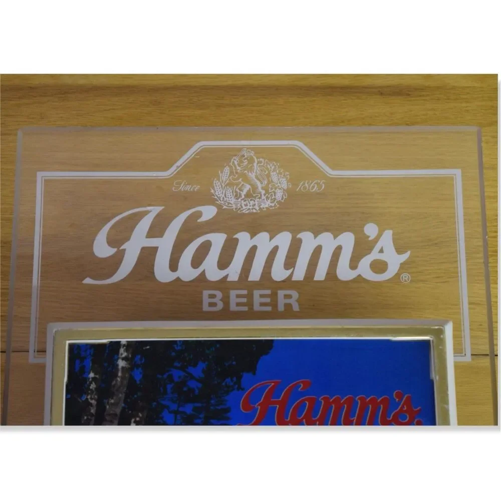 Hamm's Beer 1865 Bear Dipping Toe Water Light Up Wall Sign Vtg Breweriana READ